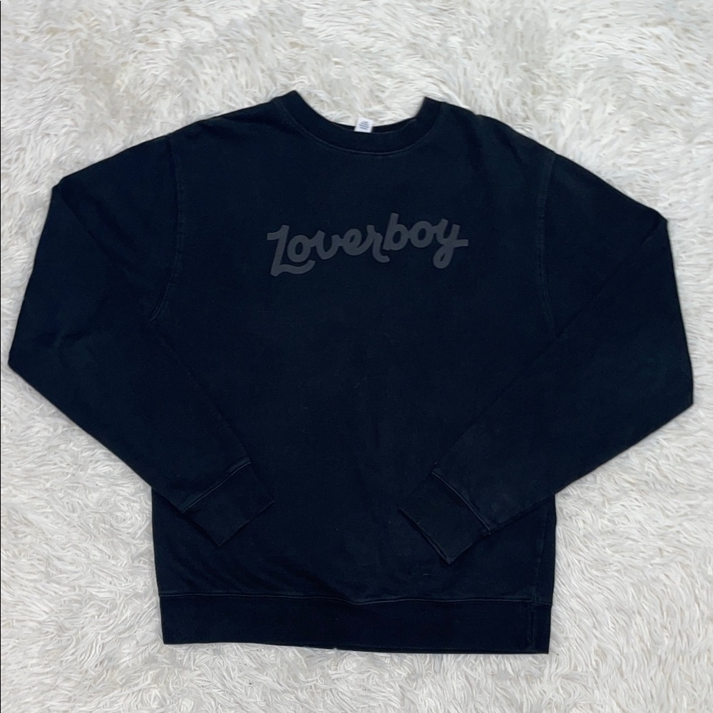Independent Trading Company Mens “Loverboy” Pullover Crewneck Black Sweater Sz M